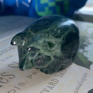 Green Serpentine Pig Carving